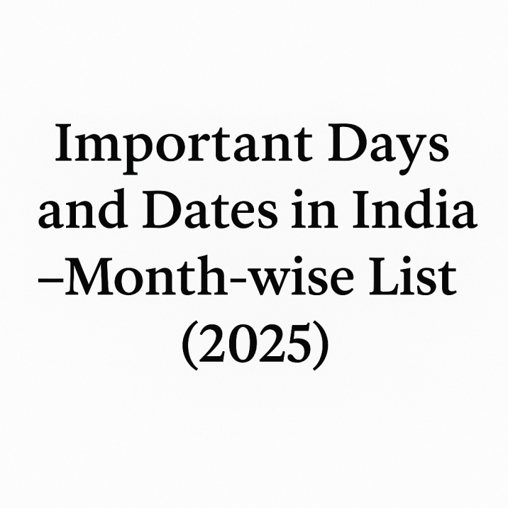 Important Days and Dates in India