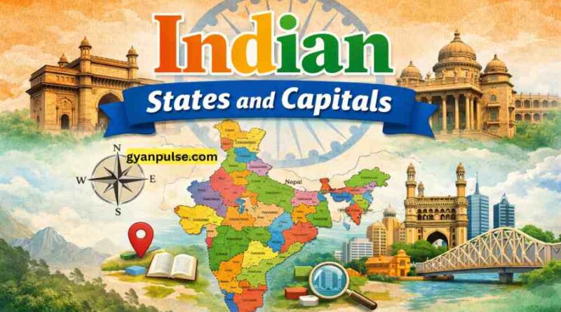 Indian States and Capitals, Boundary states and Top three cities