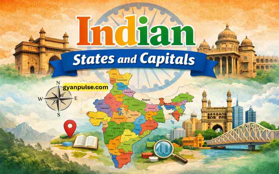 Indian States and Capitals, Boundary states and Top three cities