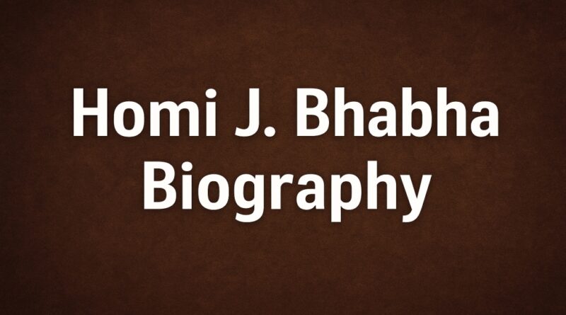 Homi J Bhabha Biography
