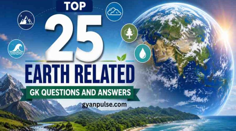 Top 25 Earth Related GK Questions and Answers, General Knowledge Quiz on Earth