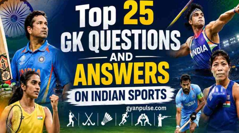Top 25 GK Questions and Answers on Indian Sports, Cricket, Hockey and Olympic