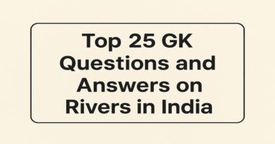 Top 25 GK Questions and Answers on Rivers in India