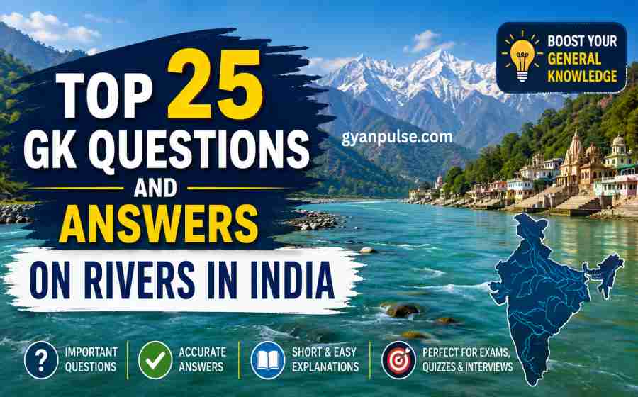 Top 25 GK Questions and Answers on Rivers in India