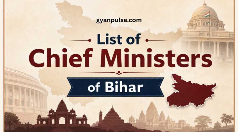 List of Chief Ministers of Bihar from 1947 to Present - Names, Tenure and Key Achievements