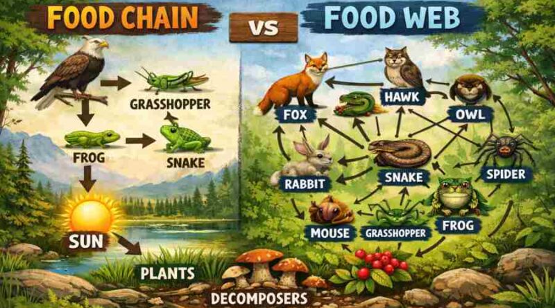 Food Chain and Food Web - Energy Flow in Ecosystems