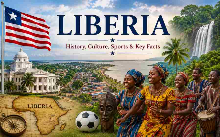 Liberia - History, Culture, Tourist Attractions, Sports, Geography and Key Facts
